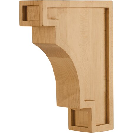 Hardware Resources 2" Wx6"Dx8"H Rubberwood Coved Arts & Crafts Corbel COR16-BRW